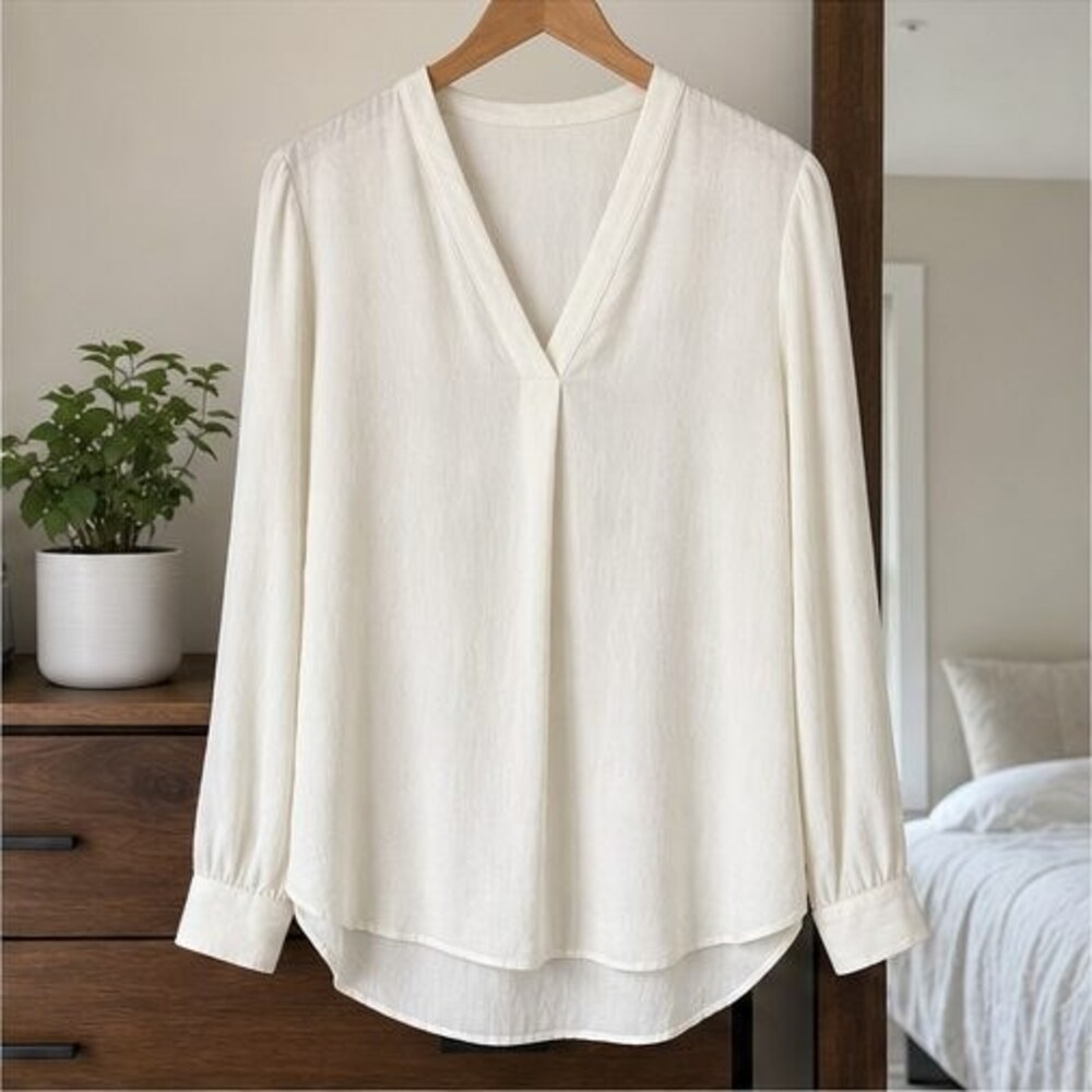 White Tie Neck Blouse